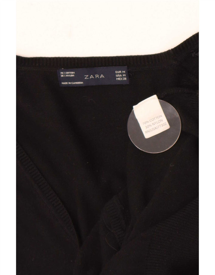 Sweter damski Zara UK 12, średni czarny, bawełniany
