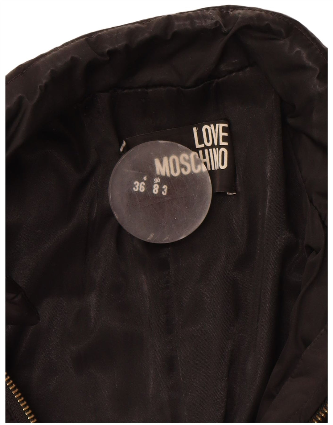 Płaszcz damski Moschino UK 8, mały, czarny, poliestrowy