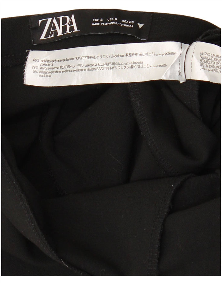 Damskie spodnie typu slim casual ZARA, małe W26 L27, czarny poliester