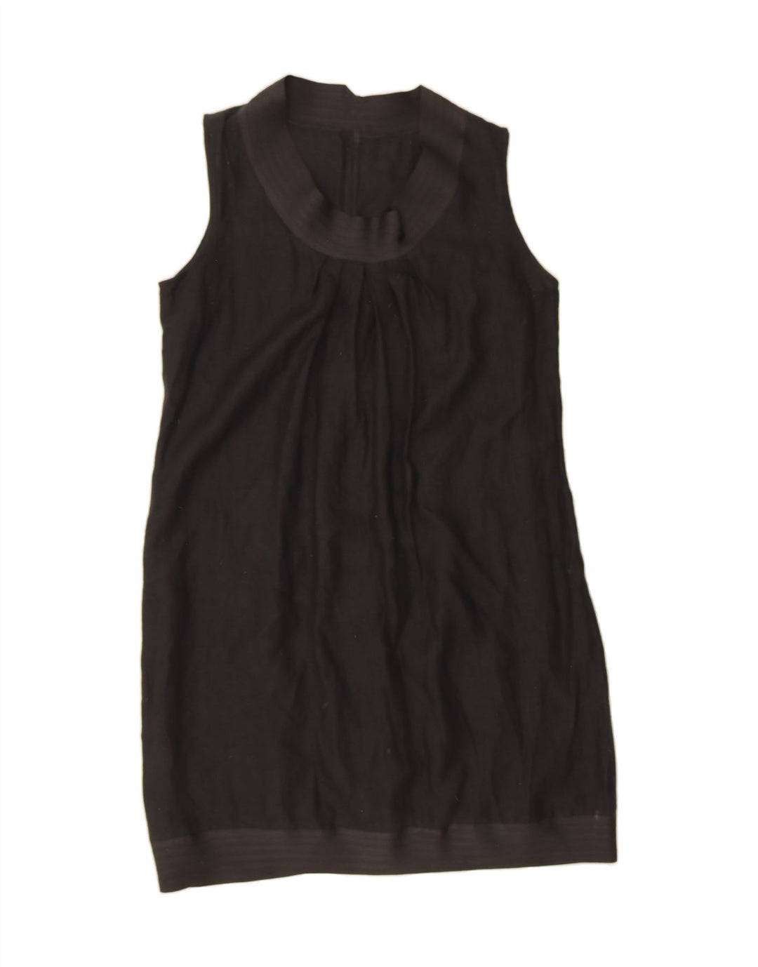 VINTAGE Womens Sleeveless Basic Dress UK 14 Medium Black Cotton Vintage Vintage and Second-Hand Vintage from Messina Hembry 