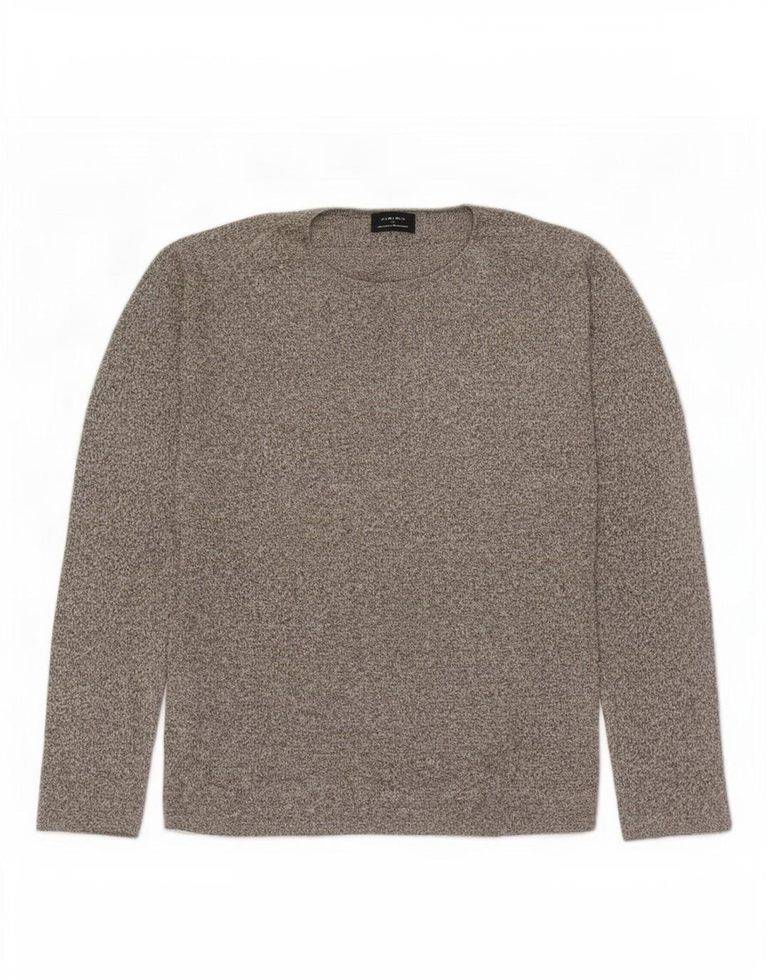 Męski sweter z okrągłym dekoltem Zara, mały, szary, bawełniany w cętki