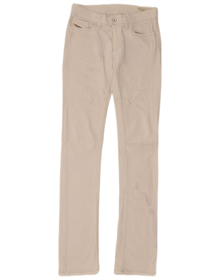 DIESEL Damskie Liv Slim Straight Jeans W27 L24 Biała bawełna