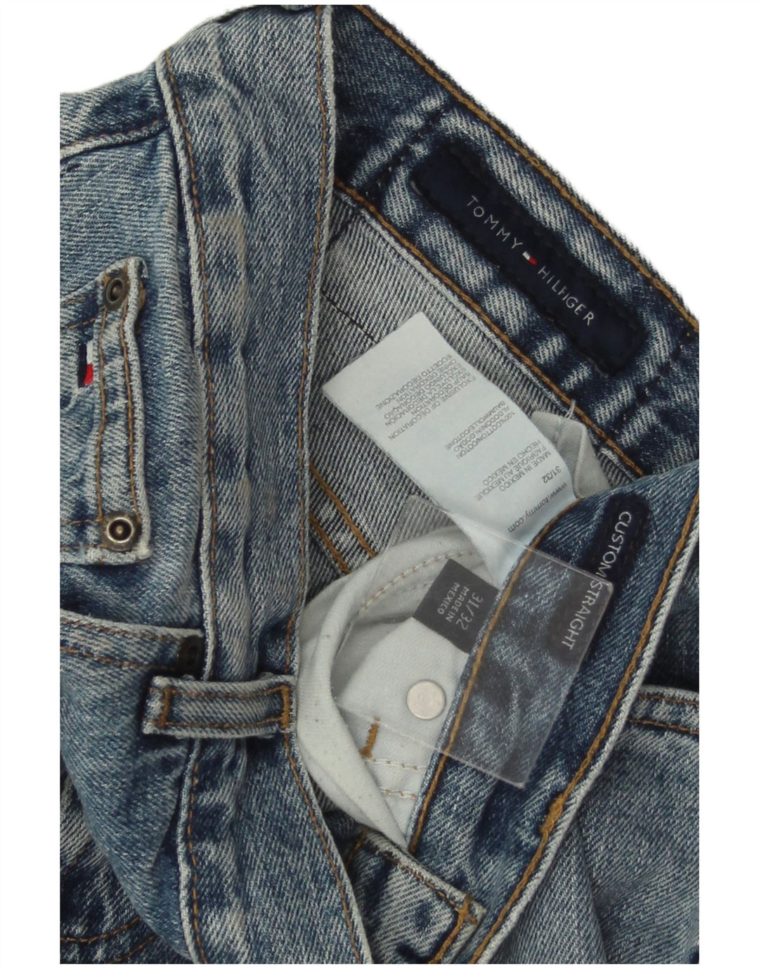 Męskie proste dżinsy TOMMY HILFIGER W31 L32, niebieska bawełna