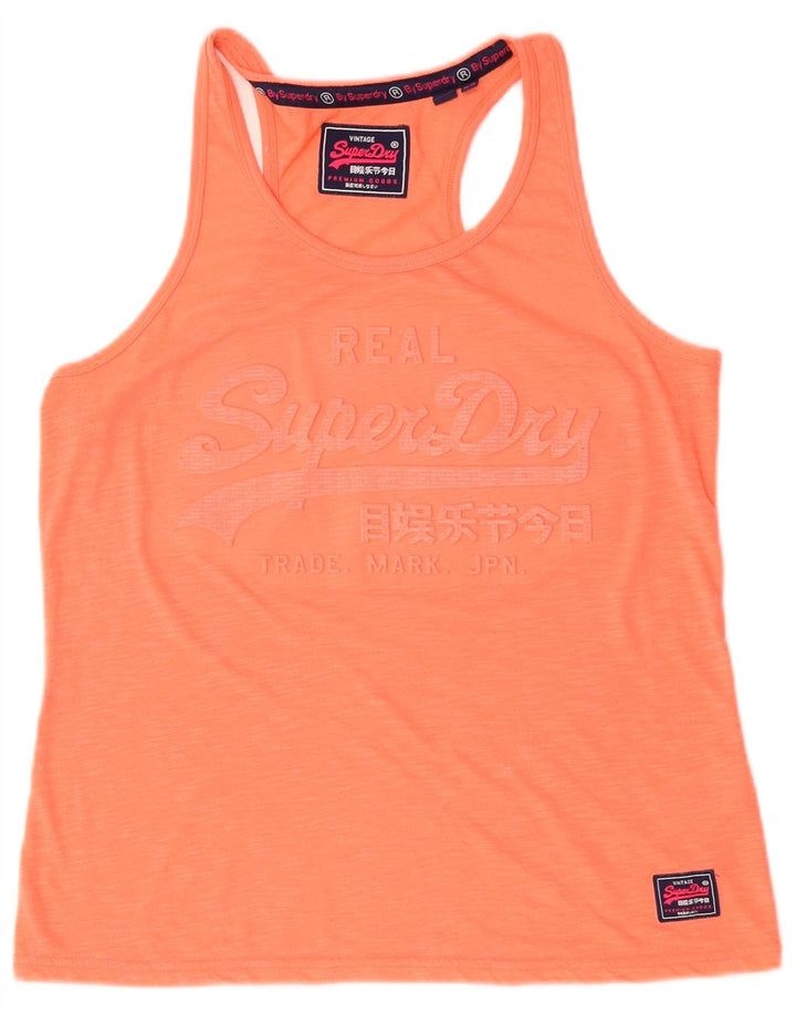 Damski top z kamizelką Superdry Graphic UK 14, duży, pomarańczowy poliester