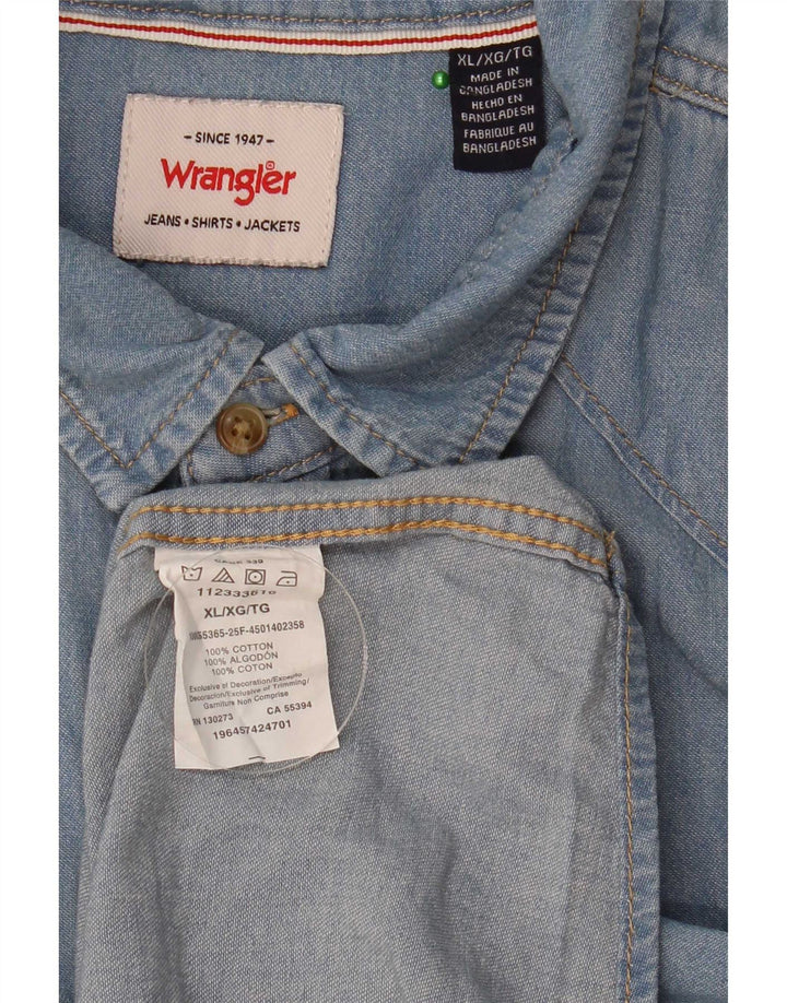 Męska koszula dżinsowa Wrangler XL, niebieska, bawełniana