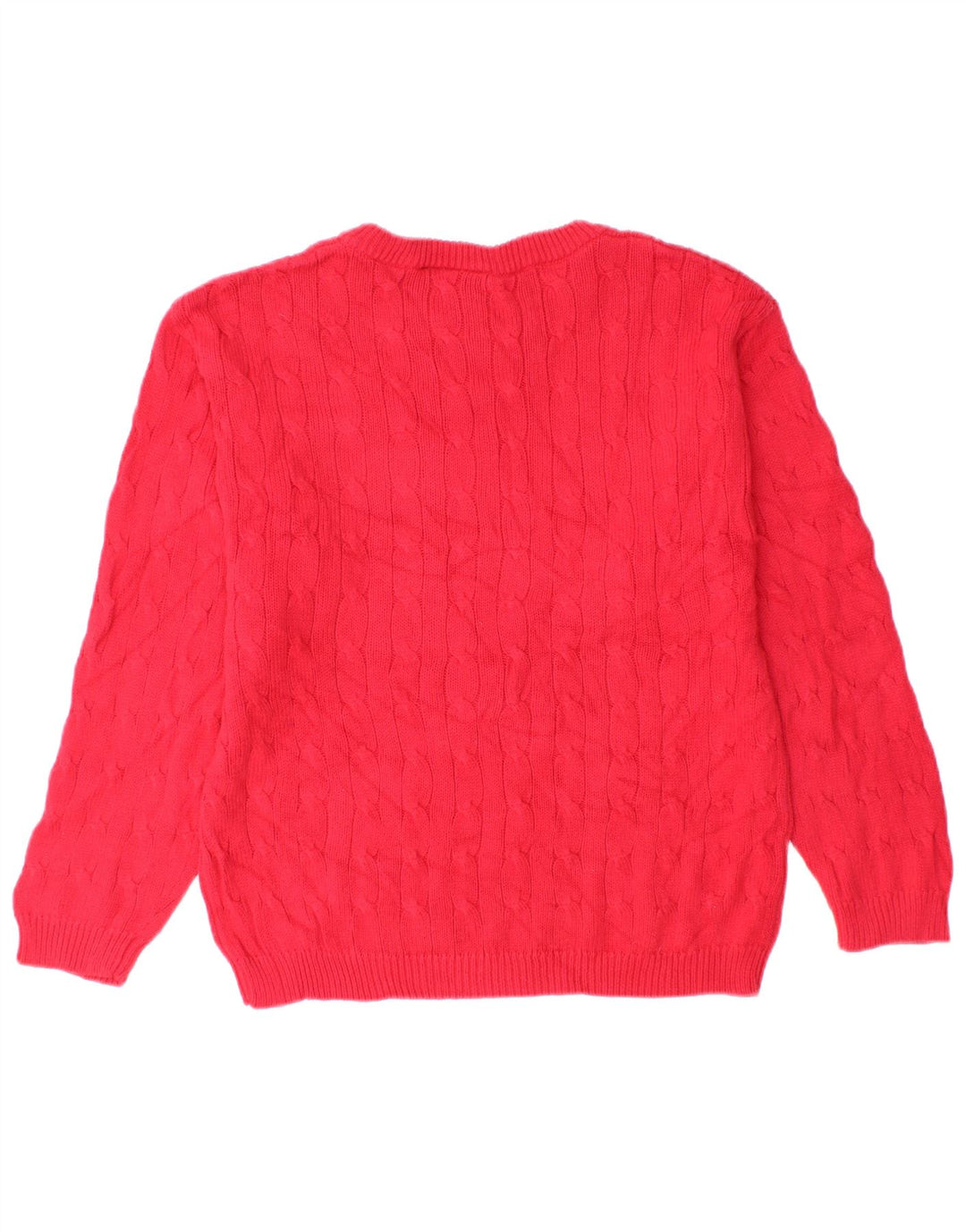 Damski sweter Izod z dekoltem w łódkę US 10/12, średni czerwony, bawełniany