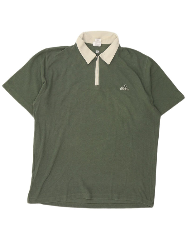 Męska koszulka polo do rugby ADIDAS UK 48/50 XL, zielona bawełna