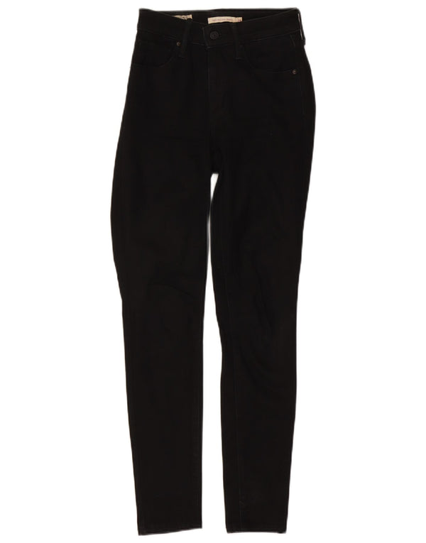 Damskie jeansy Levi's 721 z wysokim stanem W24 L28 Czarna bawełna