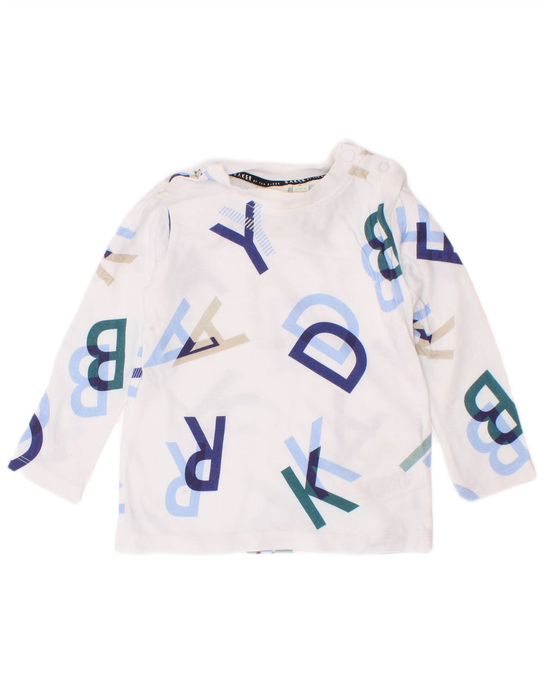 Top chłopięcy Ted Baker z grafiką, długim rękawem, 12-18 miesięcy, biała, bawełniana