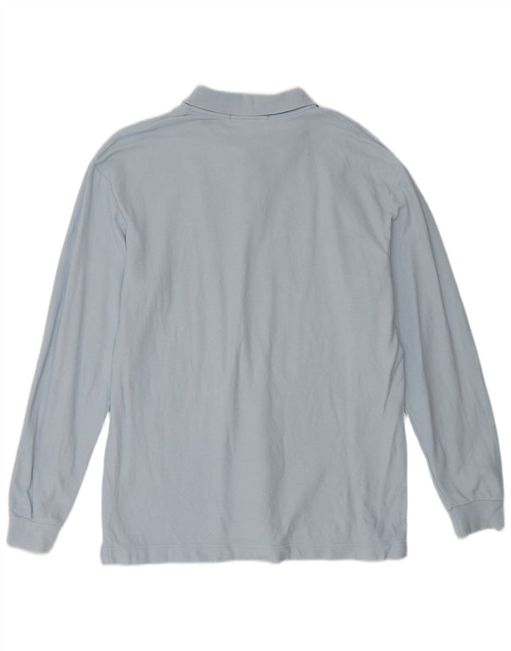 Męska koszulka polo FILA o luźnym kroju z długim rękawem IT 50, średnia niebieska bawełna