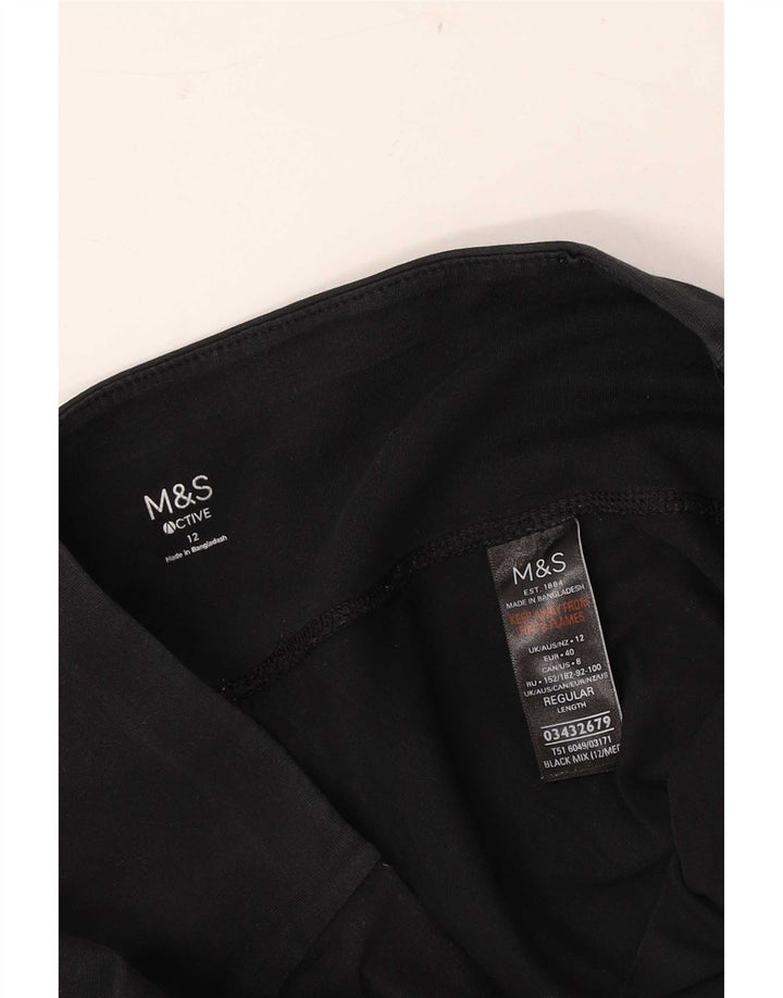 Damskie spodnie dresowe Marks & Spencer UK 12, średnie, czarne, bawełniane