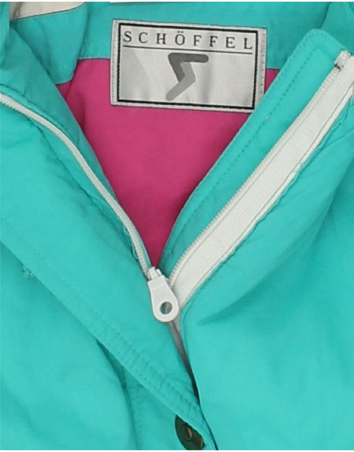 SCHOFFEL Womens Hooded Crop Windbreaker Jacket EU 36 Small Blue Vintage Schoffel and Second-Hand Schoffel from Messina Hembry 
