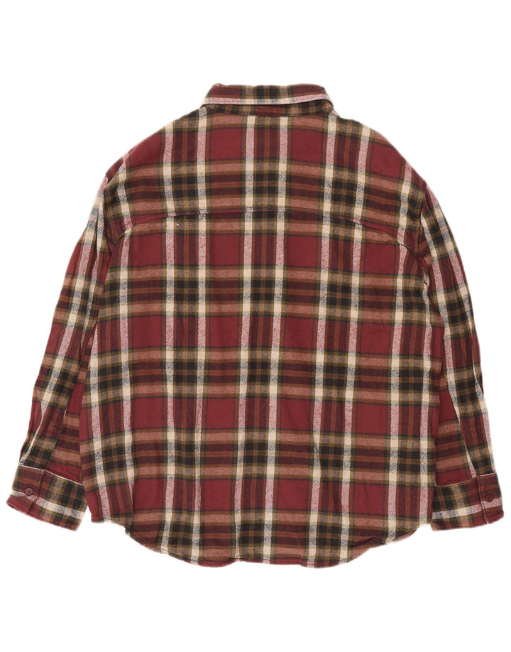 Damska koszula flanelowa oversize Timberland UK 14 w średnią bordową kratkę