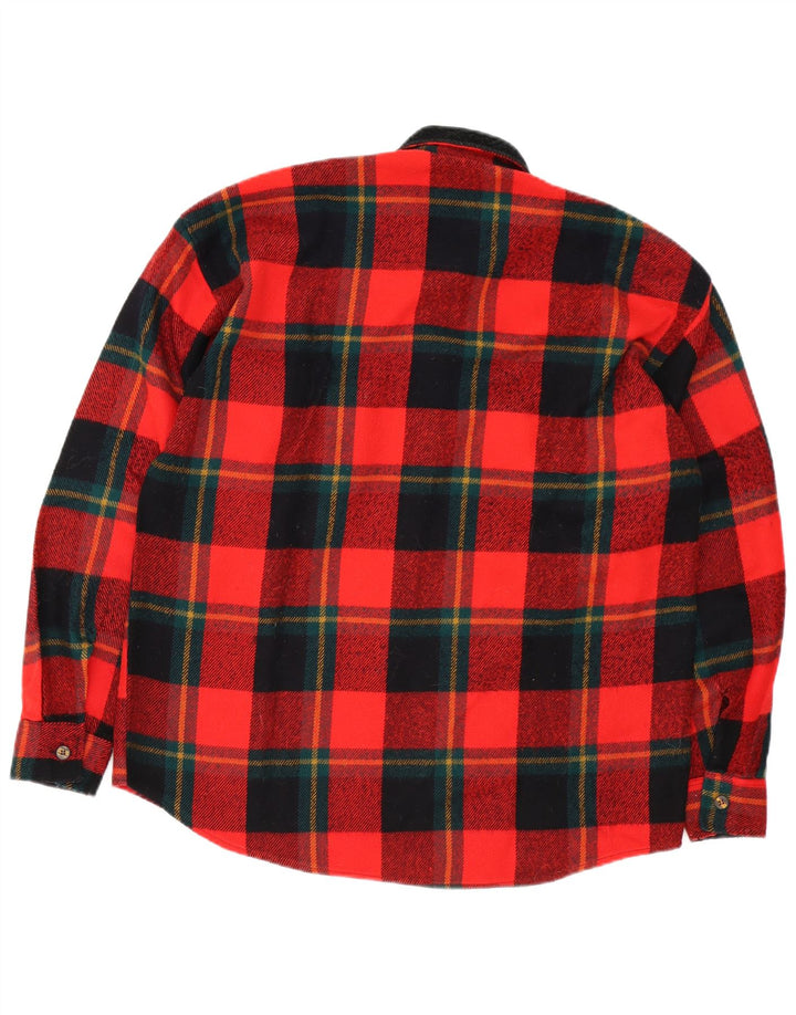 Vintage męska koszula flanelowa XL w czerwoną kratę