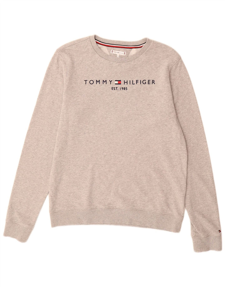 Chłopięca bluza z grafiką Tommy Hilfiger 15-16 lat, szara, nakrapiana