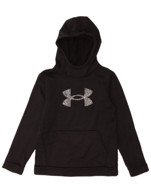UNDER ARMOUR Dziewczęcy luźny sweter z kapturem z grafiką, 9-10 lat, średni czarny