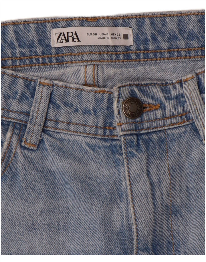 Damskie dżinsy Zara w trudnej sytuacji, proste EU 38, małe, W28, L34, niebieskie