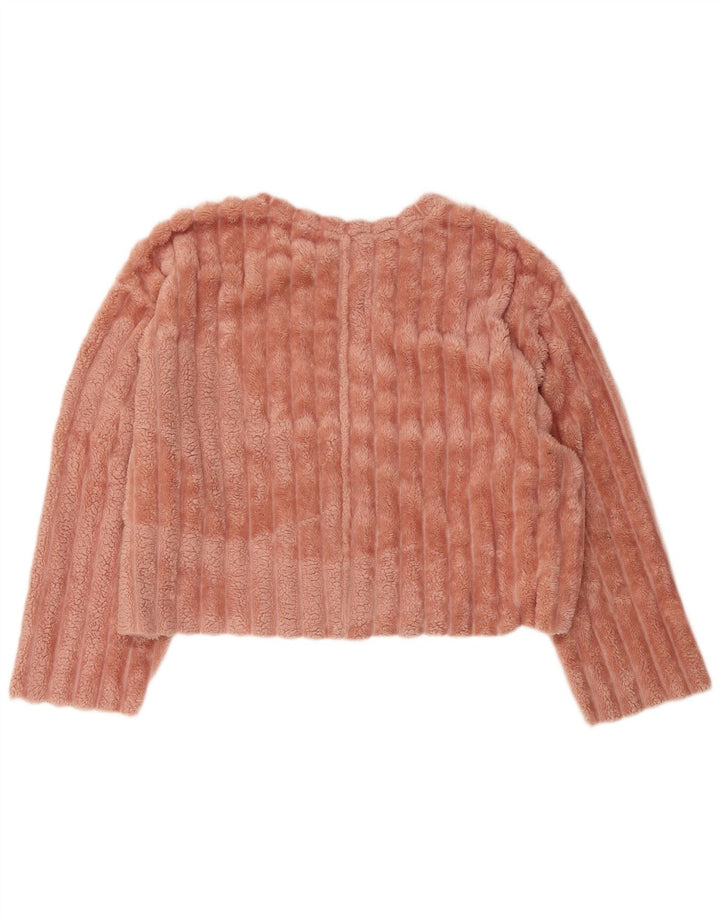 Damski sweter typu Crop Oversize Zara UK 16, duży, różowy poliester