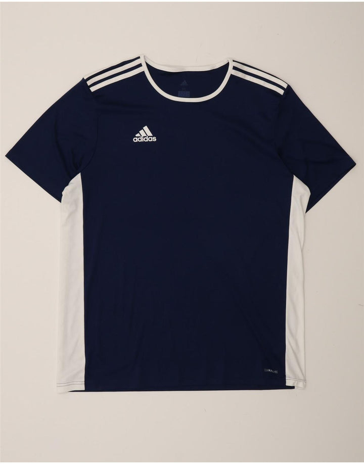 Adidas Męska koszulka Climalite Top XL Granatowy poliester z blokami kolorów