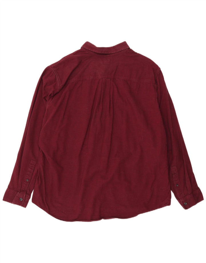 Koszula flanelowa męska EDDIE BAUER o klasycznym kroju 2XL, bordowa, bawełniana