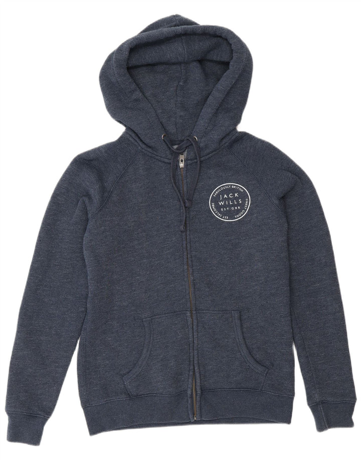 Sweter damski Jack Wills Oversize z kapturem i zamkiem błyskawicznym UK 10, mały, granatowy