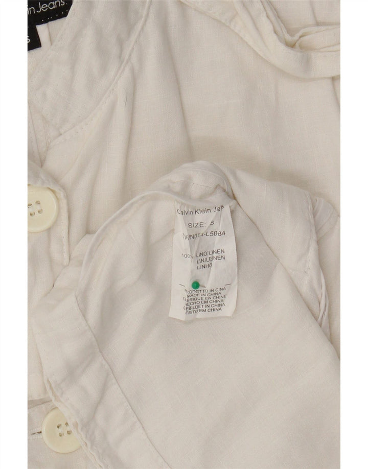 Damska kurtka wojskowa Calvin Klein Jeans UK 10, mała, biała, lniana