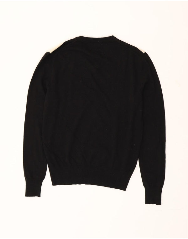 Damski sweter Calvin Klein Jeans z dekoltem w kształcie litery V, mały, wełniany, w czarne paski