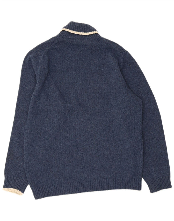 Sergio Tacchini Męski sweter z golfem, duży, granatowy, wełniany