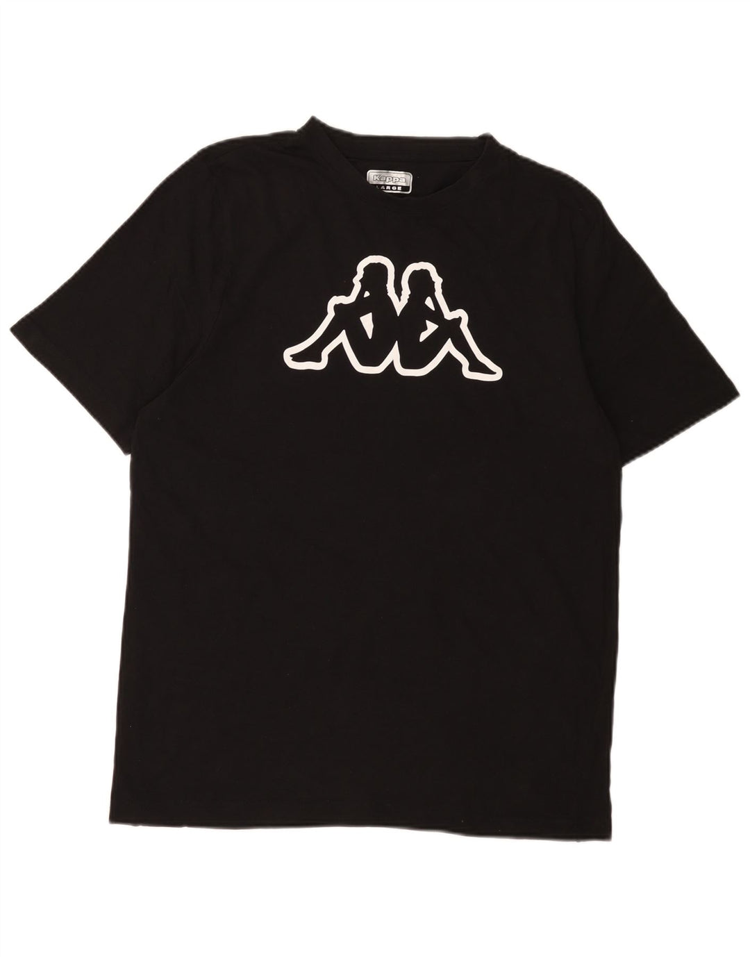 Męski T-shirt z grafiką KAPPA, duży, czarny, bawełniany