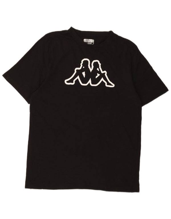 Męski T-shirt z grafiką KAPPA, duży, czarny, bawełniany