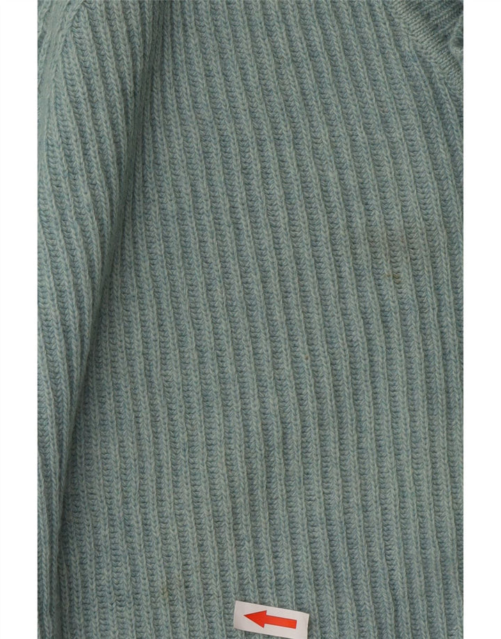 Męski sweter Kappa z dekoltem w kształcie litery V, duży, niebieski, wełniany