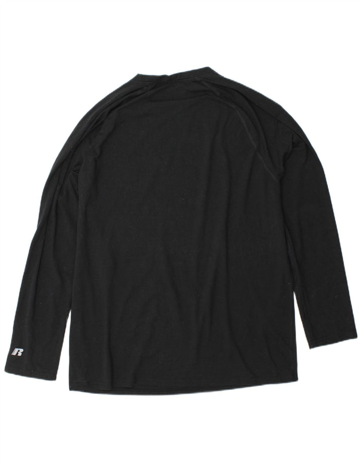 Męska koszulka RUSSELL ATHLETIC Dri-Power z długim rękawem, XL, czarna, poliestrowa
