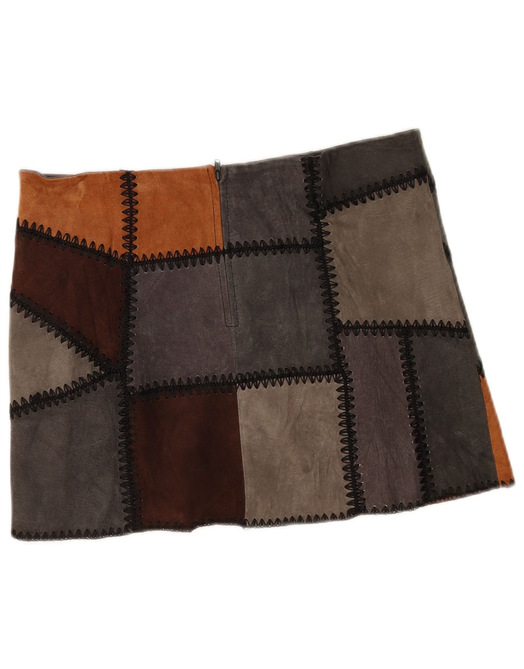 Damska spódnica mini Zara, duża, W30, wielokolorowy poliester z blokami kolorów