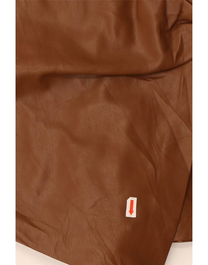 Damskie spodenki ze sztucznej skóry ZARA XS W25 Brązowy poliester