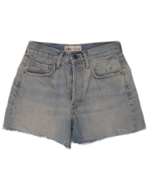 Damskie spodenki jeansowe Zara EU 34 2XS W24 Niebieskie bawełniane