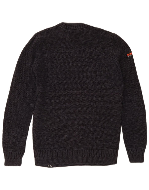 Męski sweter Superdry z okrągłym dekoltem, mały, granatowy, bawełniany