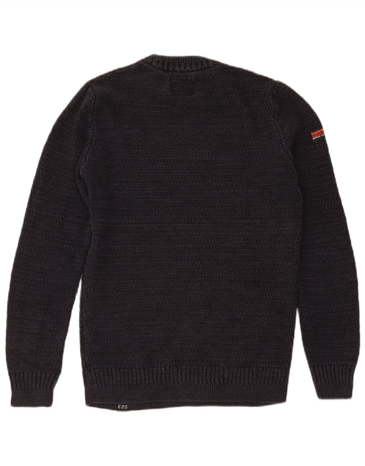 Męski sweter Superdry z okrągłym dekoltem, mały, granatowy, bawełniany