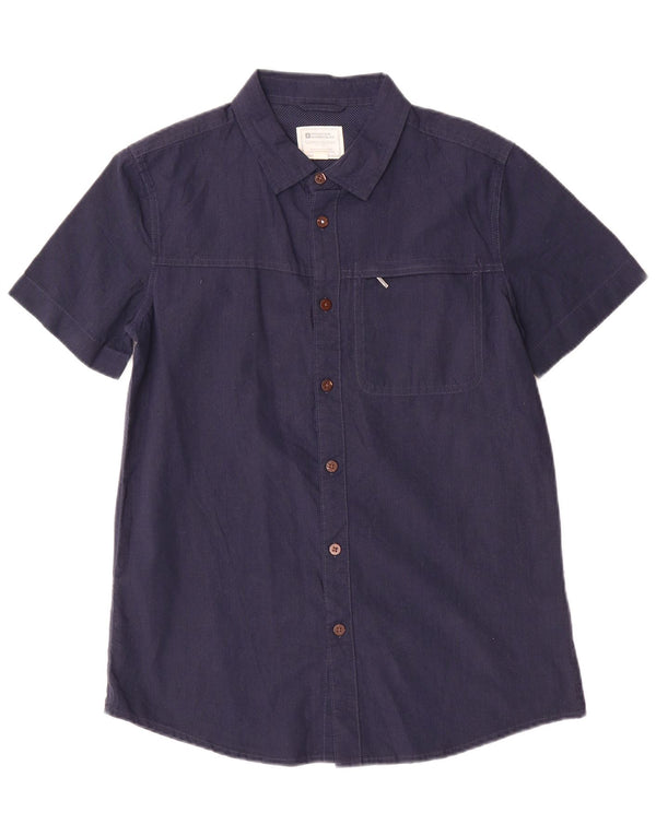 Mountain Warehouse Mens Short Sleeve Shirt Small Navy Blue Cotton