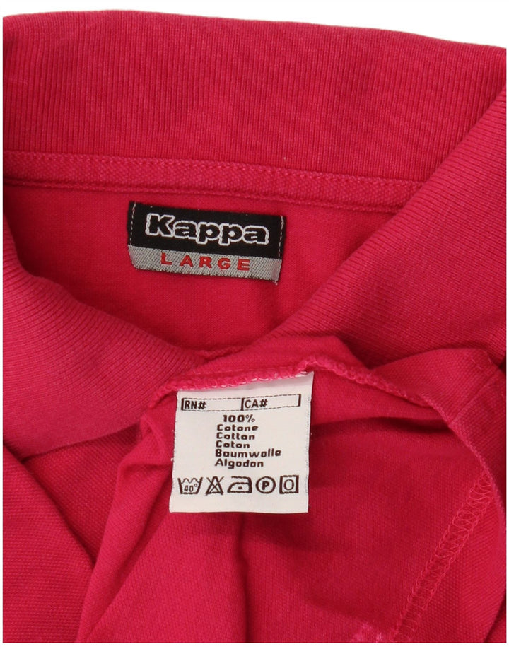 Męska koszulka polo Kappa, duża, różowa, bawełniana