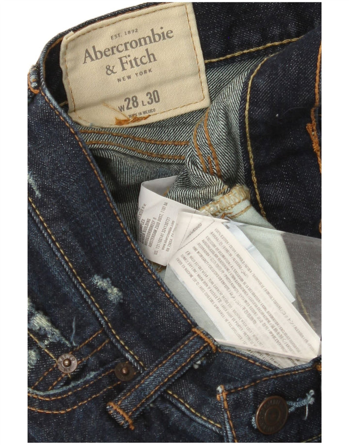 Męskie jeansy proste ABERCROMBIE & FITCH W28 L30 granatowe