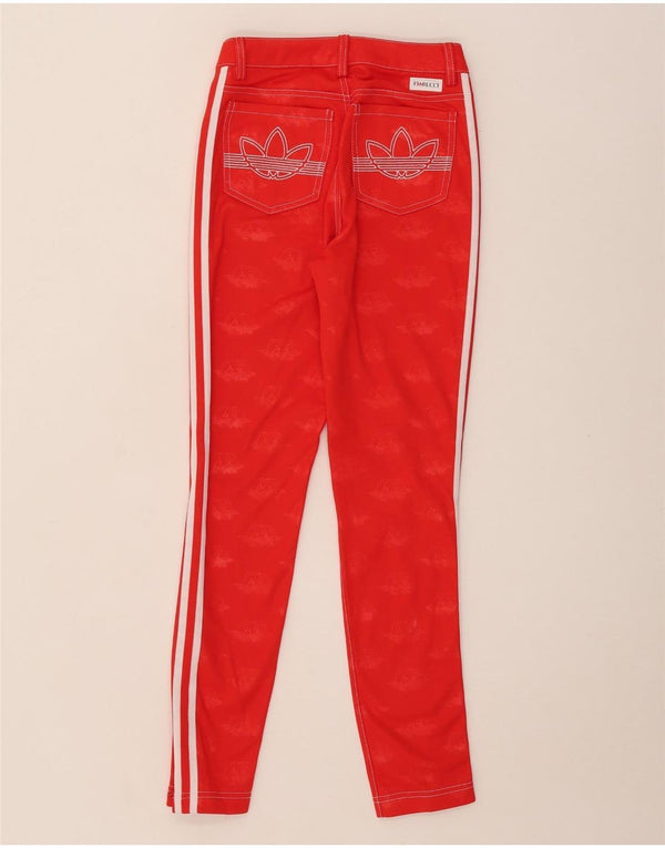 Damskie spodnie Adidas Graphic Skinny Casual UK 6 XS W24 L28 Czerwone kwiaty