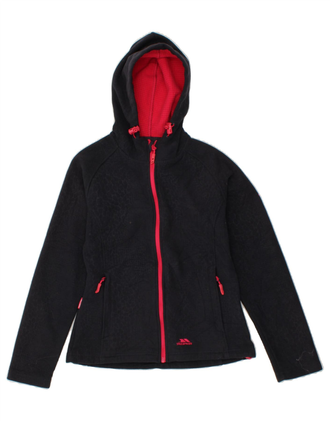 TRESPASS Womens Zip Hoodie Sweater UK 10 Small Navy Blue Polyester Vintage Trespass and Second-Hand Trespass from Messina Hembry 