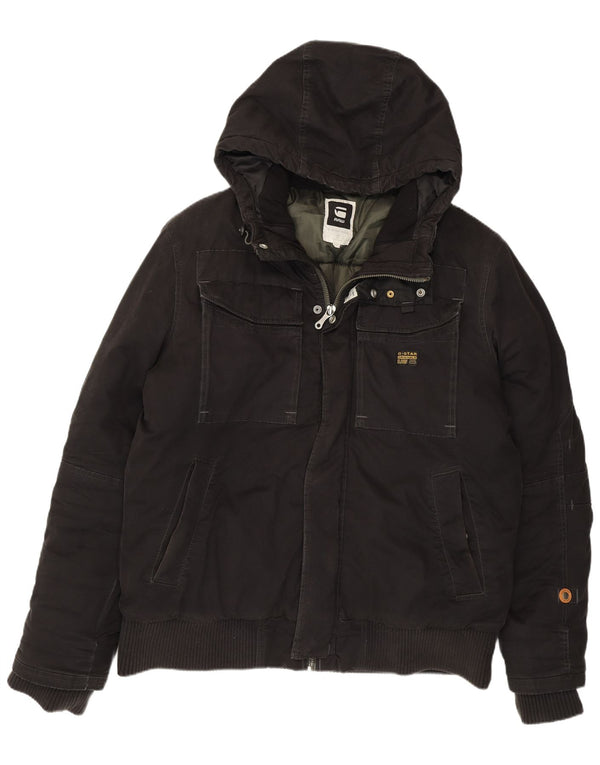 Męska kurtka bomberka z kapturem G-STAR UK 44 2XL Czarna bawełna