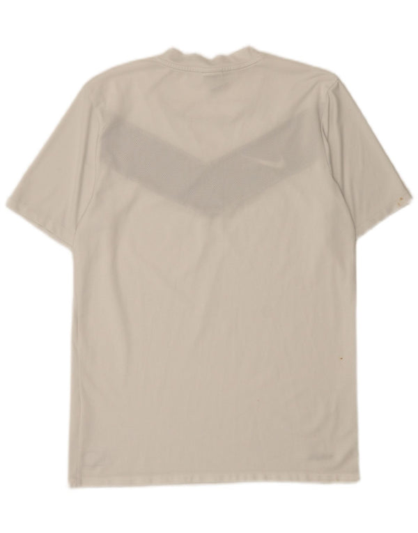 Męski T-shirt Nike Dri Fit, mały, biały, z blokami kolorów