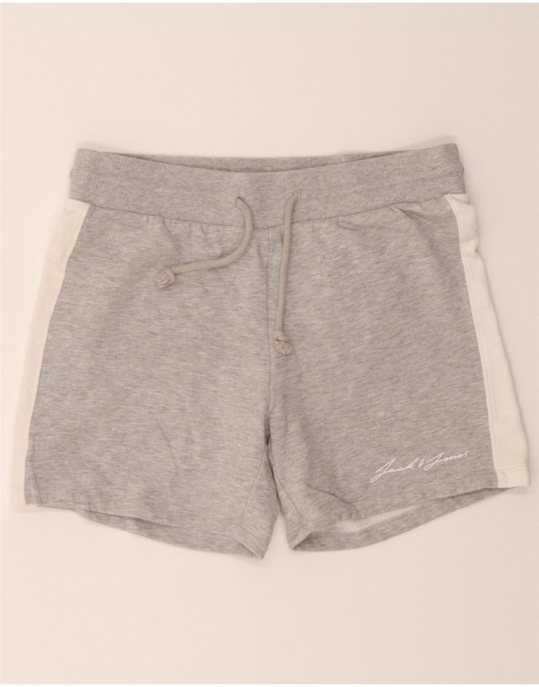 JACK & JONES Womens Sport Shorts Small  Grey Colourblock Cotton Vintage Jack & Jones and Second-Hand Jack & Jones from Messina Hembry 