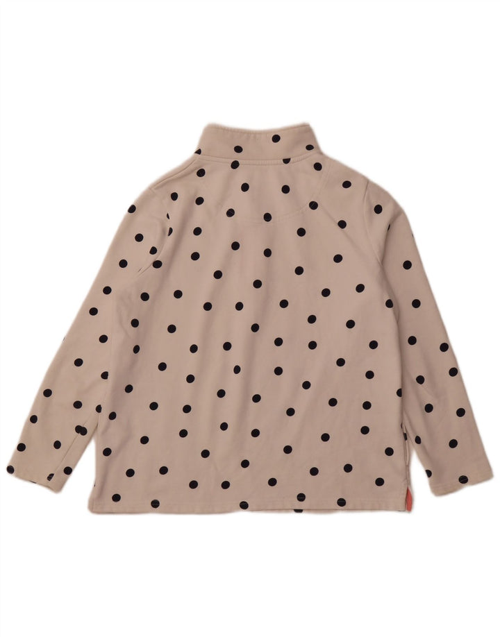 JOULES Womens Oversized Sweatshirt Jumper UK 10 Small  White Polka Dot