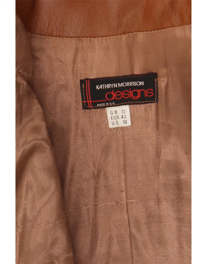 Vintage damska skórzana kurtka wojskowa typu Crop UK 12, średni brąz