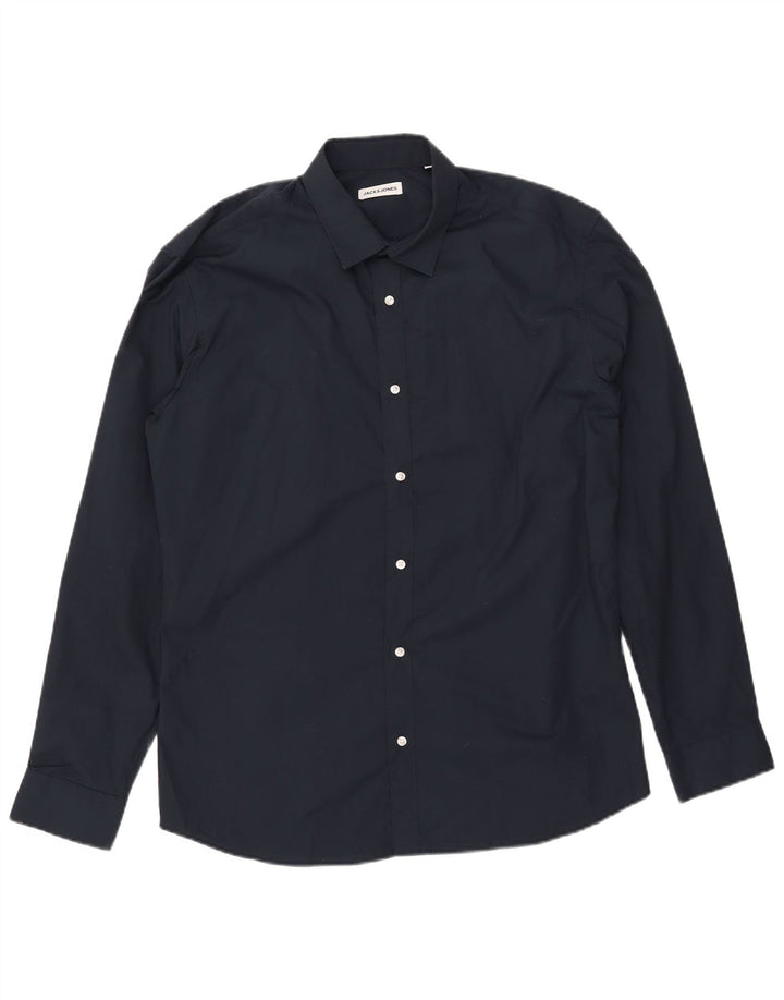 Koszula męska JACK & JONES XL, granatowa, poliestrowa