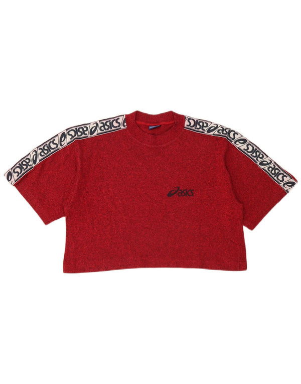 Damski T-shirt Asics Crop Graphic Top UK 14, duży czerwony blok kolorów