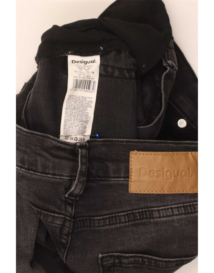 Desigual Damskie Dżinsy Rozkloszowane EU 36 Małe W26 L33 Czarne Bawełniane